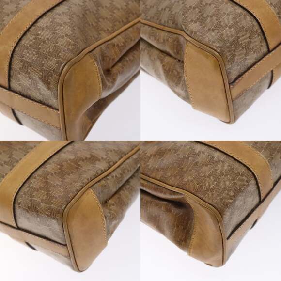 CELINE Macadam Canvas Hand Bag Pvc Beige Gold - Picture 10 of 13